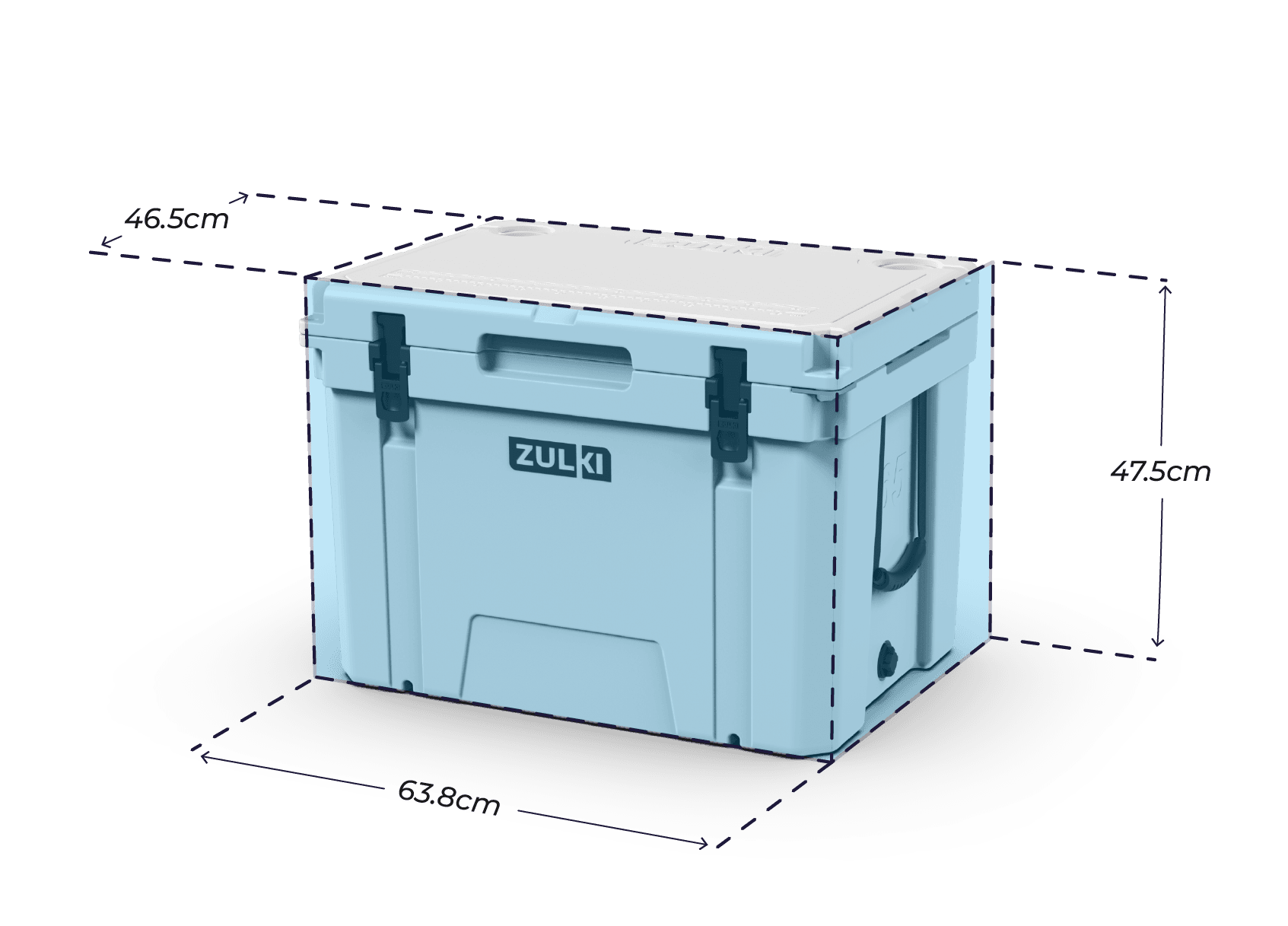Conservadora Térmica 65QT - Marine Esta es la edición más grande. Ya sea que estás en grupo, o necesitas frío por varios días, la 65QT - Marine te va a ser suficiente. 82 latas 29 kilos de hielo 30 botellas de vino - solamente - - solamente - - solamente -